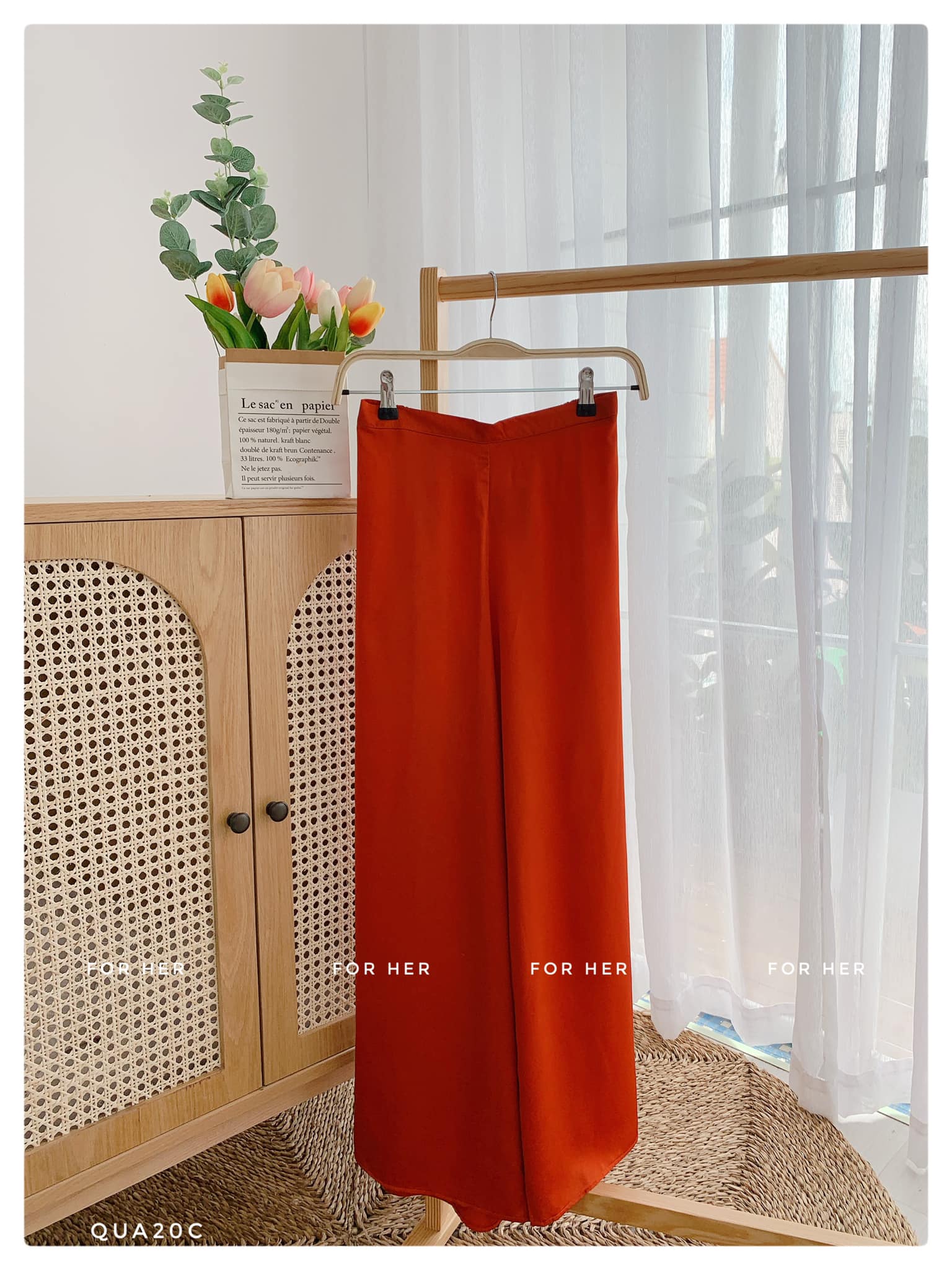 Quần áo dài lụa cam