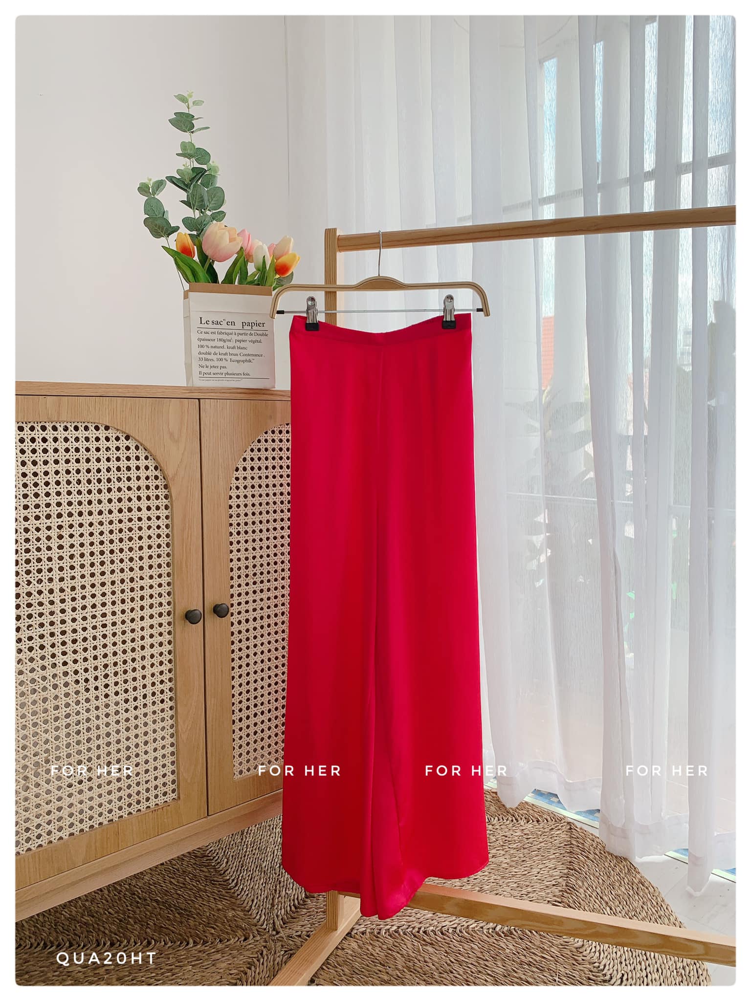 Quần áo dài lụa hồng tươi