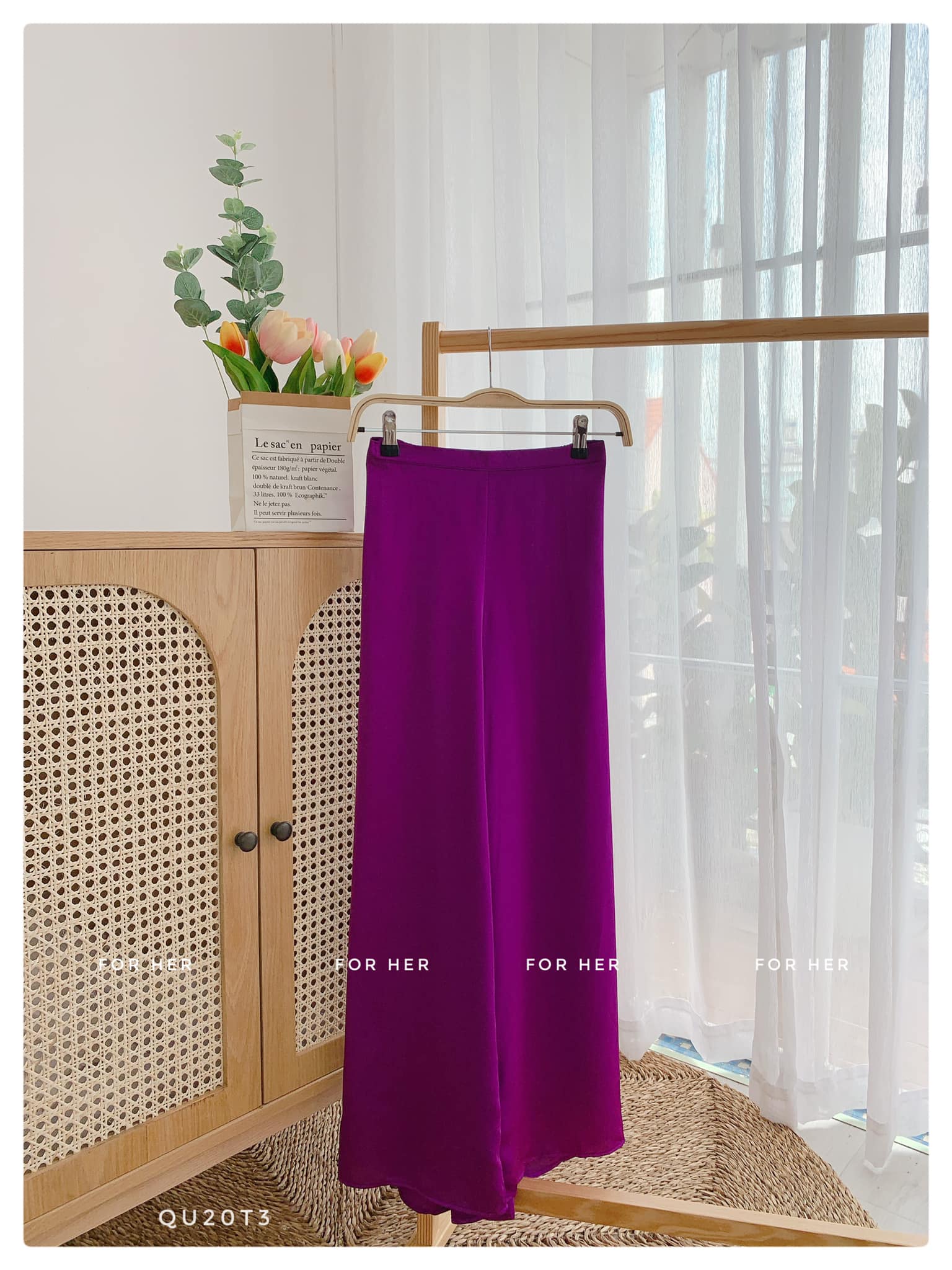 Quần áo dài lụa tím