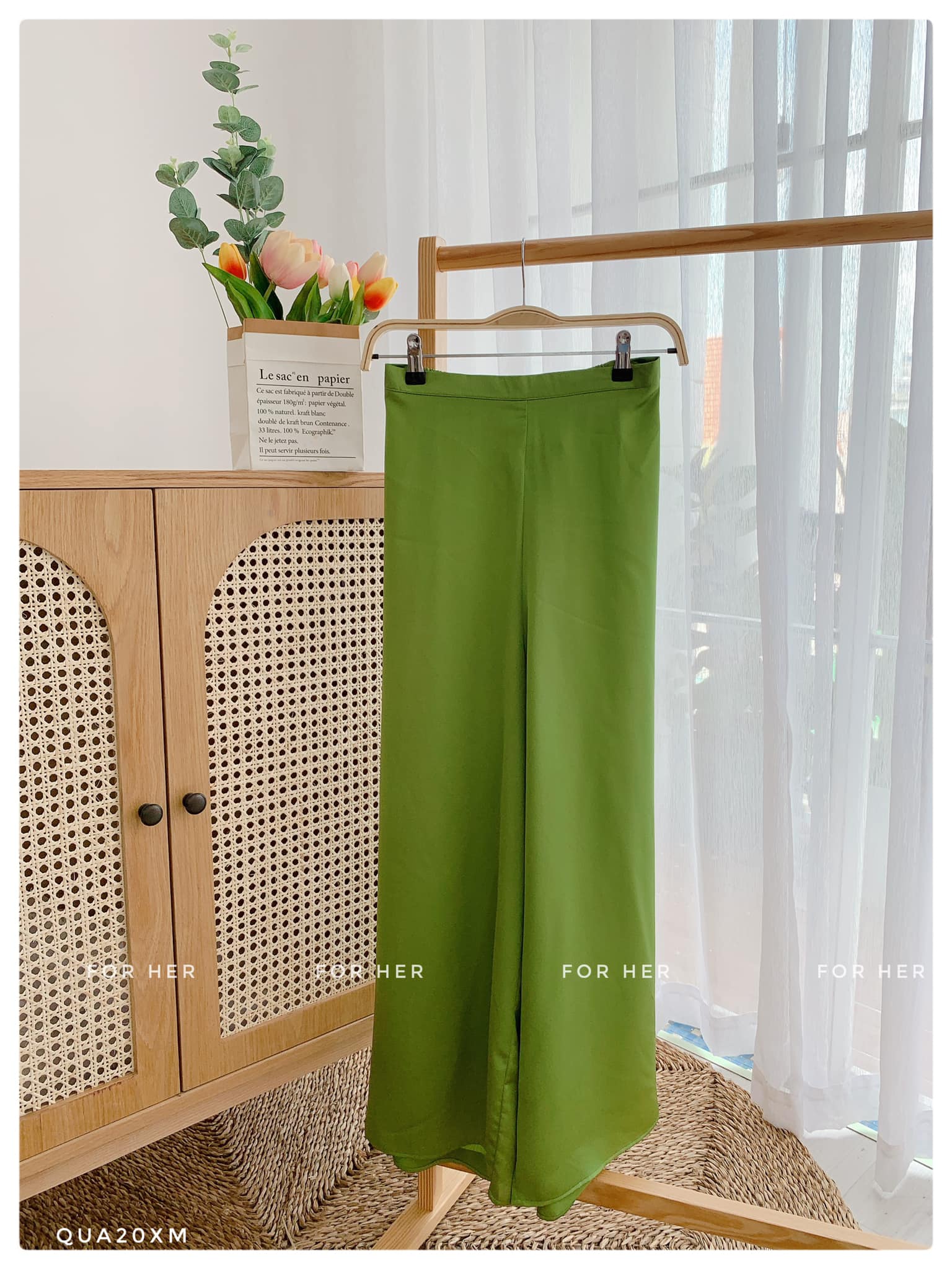 Quần áo dài lụa xanh mạ #2
