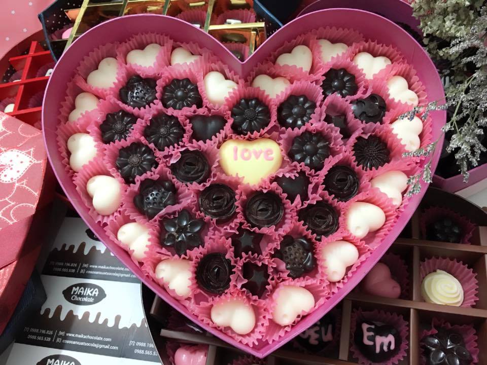 Mẫu Socola Valentine Hinh Tim