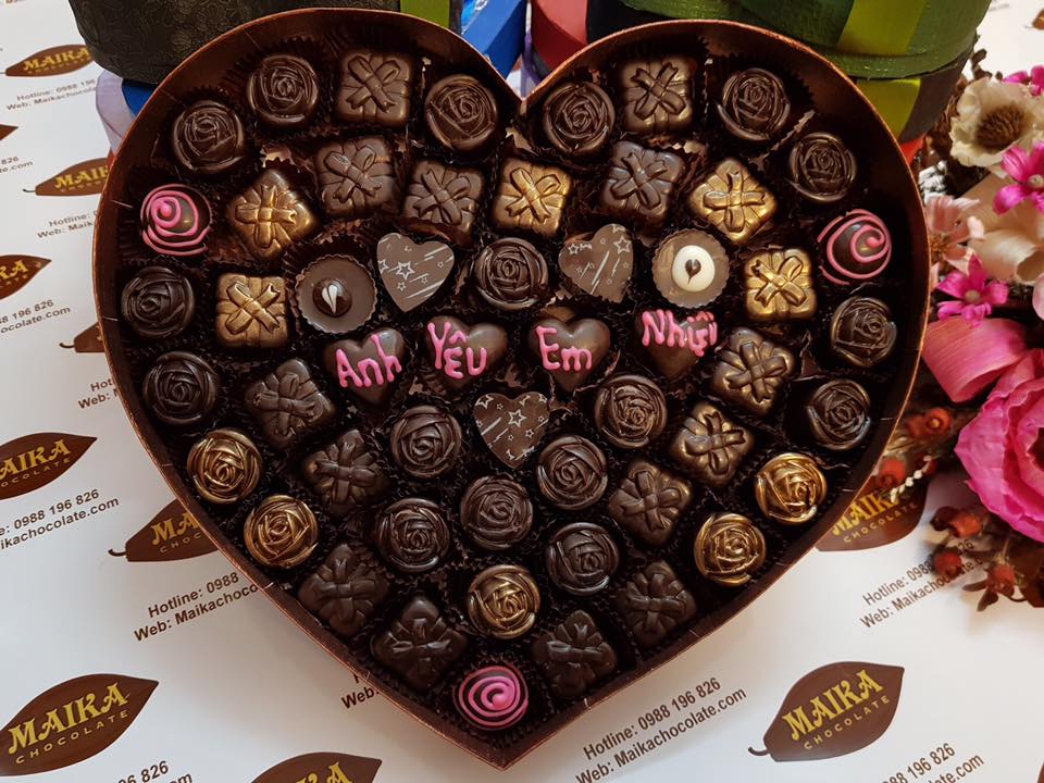 Mẫu Socola Valentine Hình Tim