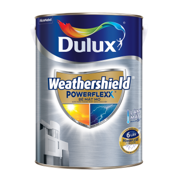 Sơn nước ngoại thất siêu cao cấp DULUX WEATHERSHIELD POWERFLEXX Bề mặt mờ - GJ8 - 5L
