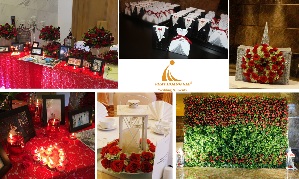 trang trí cưới theo tone màu