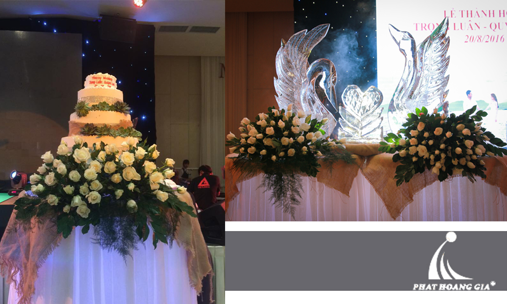 trang trí bánh kem tháp rượu