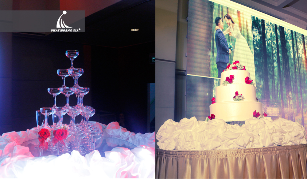 trang trí bánh kem tháp rượu