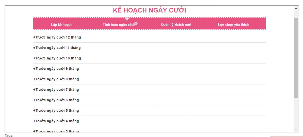 lên kế hoạch ngày cưới