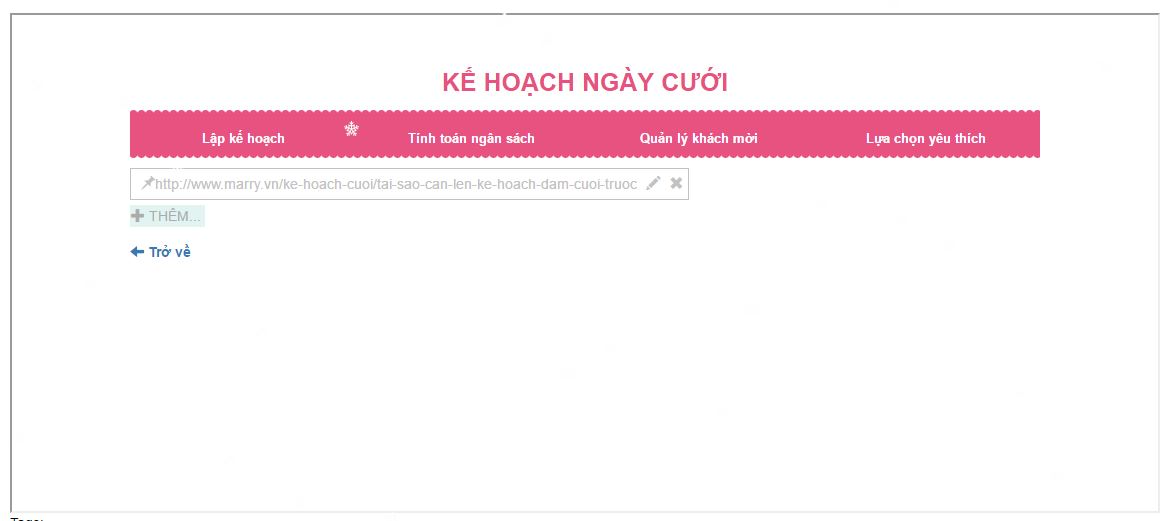 lên kế hoạch ngày cưới