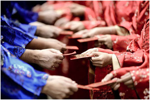 tục lệ lì xì bưng mâm quả