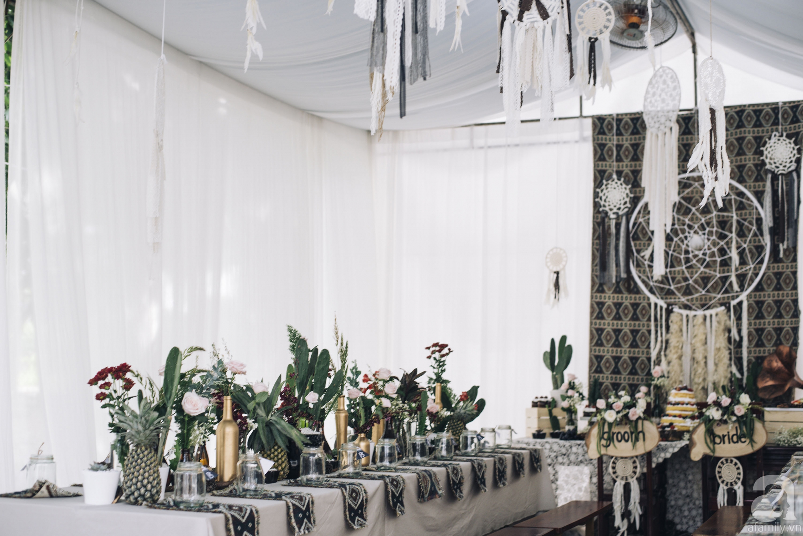 tiệc cưới phong cách bohemian