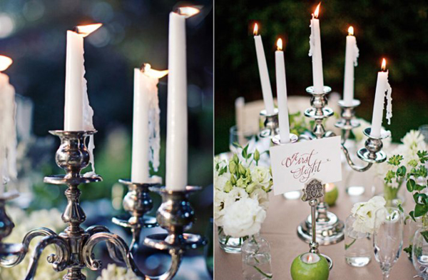 chân nến cổ điển và đơn giản trang trí bàn tiệc