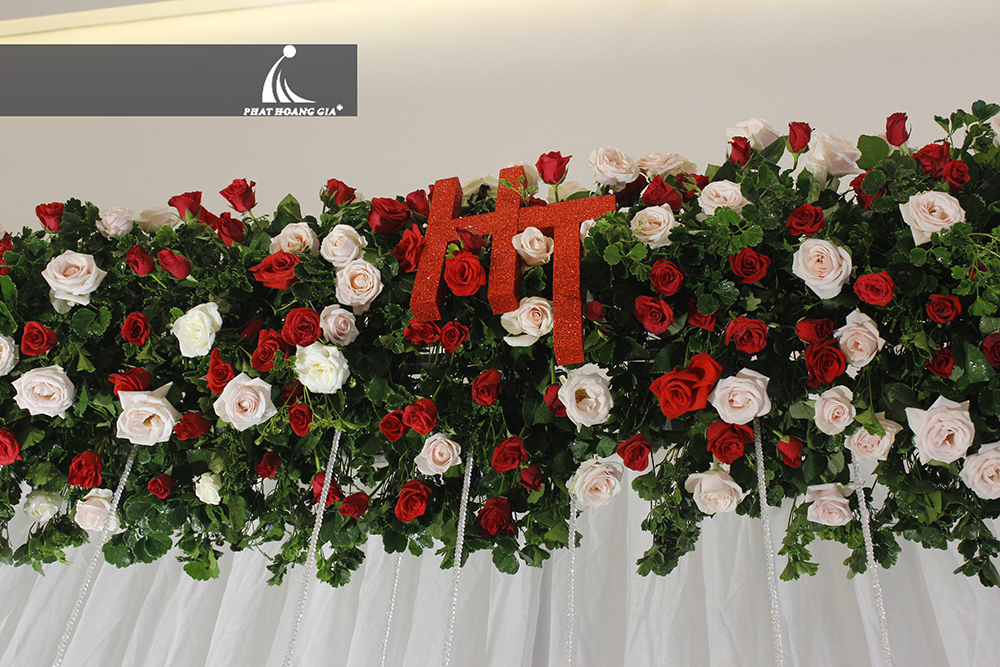 trang trí background tiệc cưới