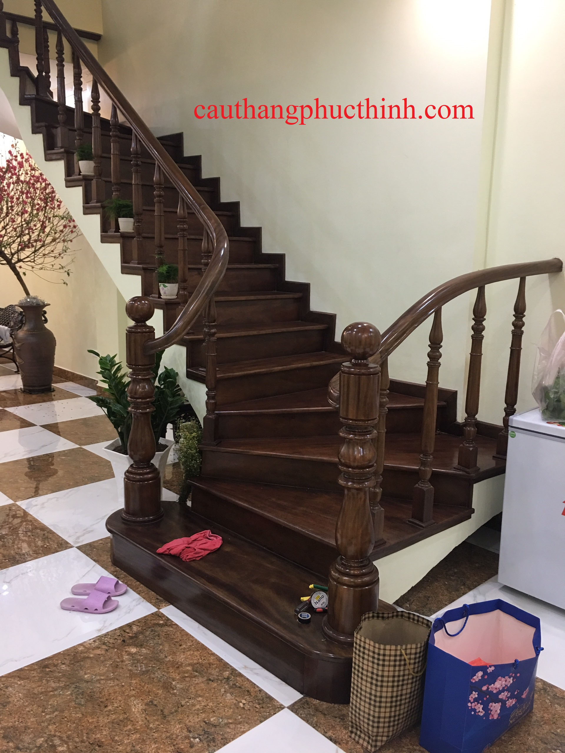 càu thang gỗ CTG01