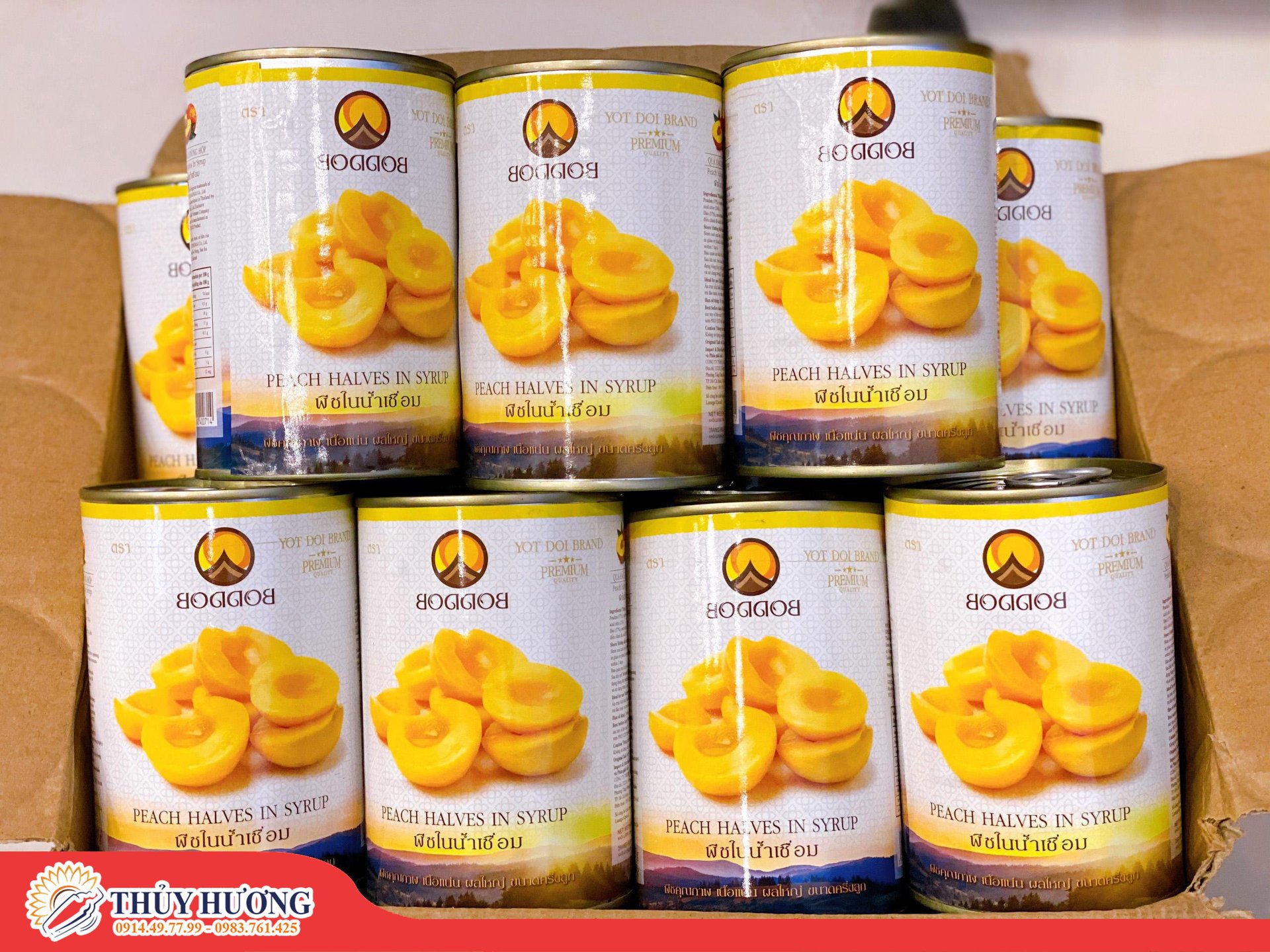 Đào ngâm đóng hộp