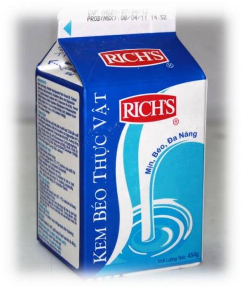 KEM BÉO THỰC VẬT RICH'S CREAMER - HỘP LÙN 454G