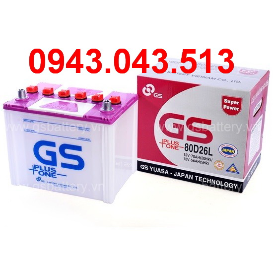 BÌNH ẮC QUY GS 80D26L (12V-70AH)
