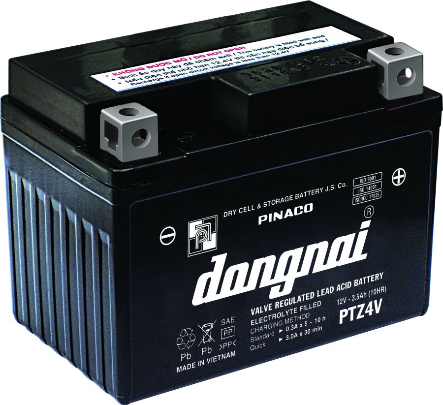 Ắc quy khô cho xe gắn máy PTZ4V