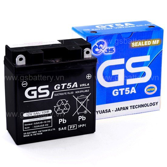 BÌNH ẮC QUY GS MF GT5A (12V-5AH)
