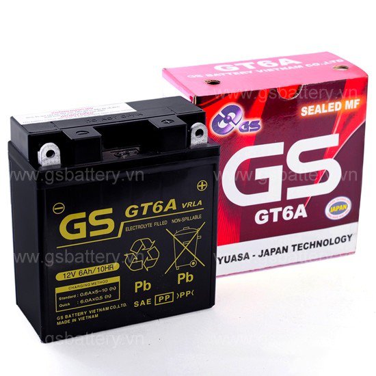 BÌNH ẮC QUY GS MF GT6A (12V-6AH)