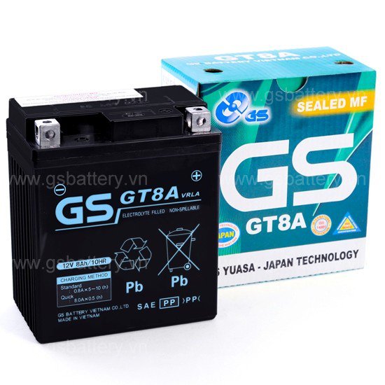 BÌNH ẮC QUY GS MF GT8A (12V-8AH)
