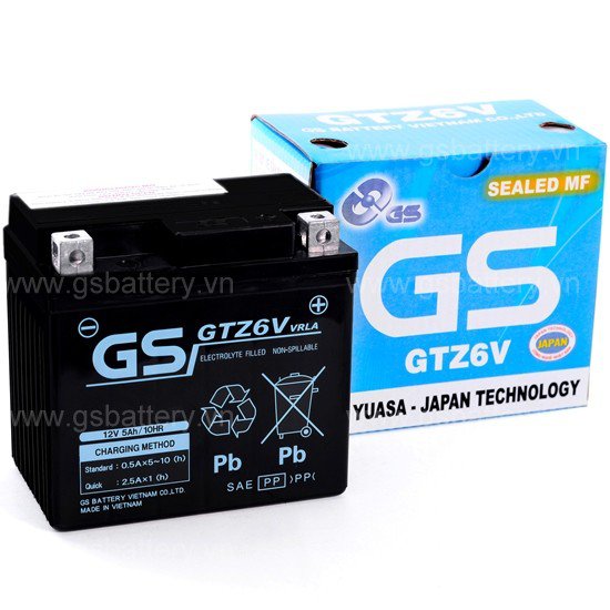 BÌNH ẮC QUY GS MF GTZ6V (12V-5AH)