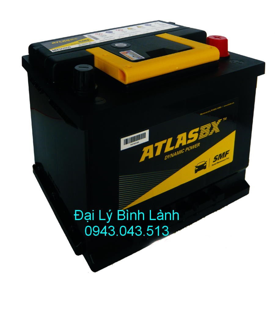 BÌNH ẮC QUY KHÔ (KÍN KHÍ) Atlas 55Ah MF55559 (55Ah Cọc Ngược)