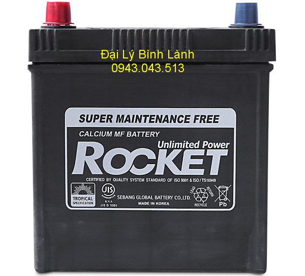 Ắc quy Khô (Kín Khí) Rocket SMF NS40Z (12v35Ah) Cọc ngược phải