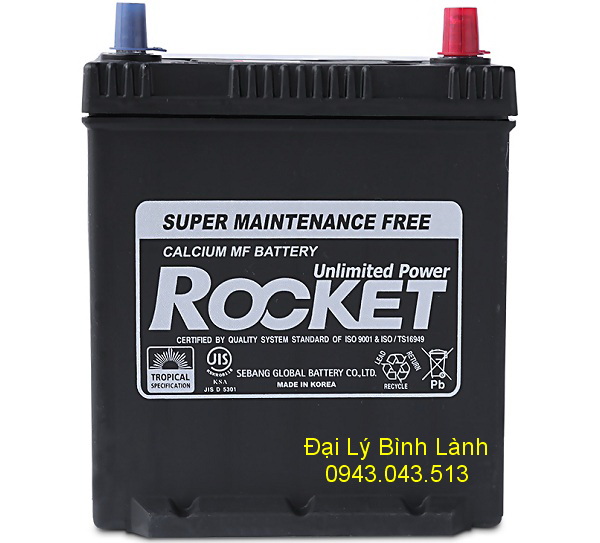 Ắc quy Khô (Kín Khí) Rocket SMF NS40ZL (12v35Ah) Cọc ngược trái
