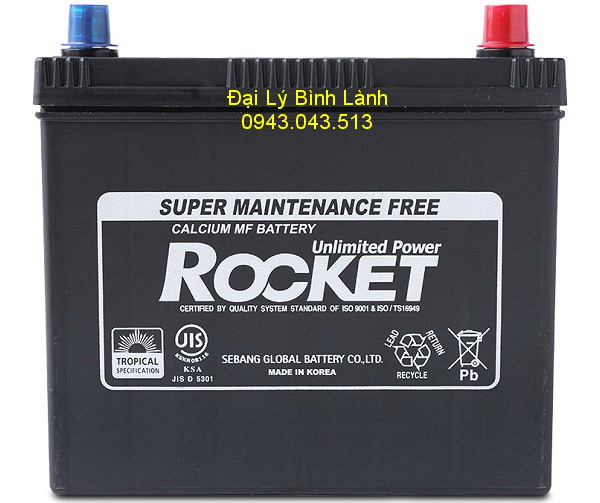 BÌNH ẮC QUY KHÔ (KÍN KHÍ) Rocket 45Ah SMF NX100-S6LS (45Ah Cọc To - Ngược)