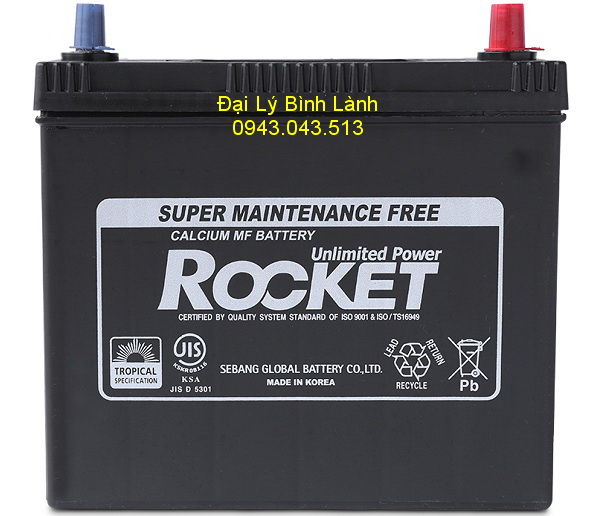 BÌNH ẮC QUY KHÔ (KÍN KHÍ) Rocket 45Ah SMF NX100-S6L (45Ah Cọc Nhỏ - Ngược)