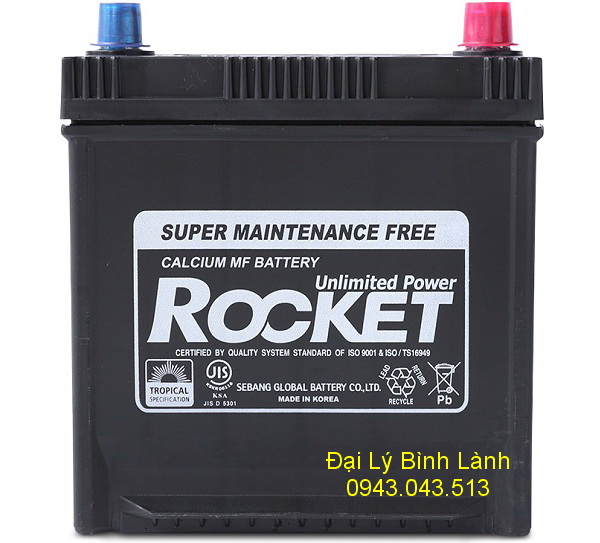 BÌNH ẮC QUY KHÔ (KÍN KHÍ) Rocket 50Ah SMF 50D20L (50Ah Cọc Ngược)