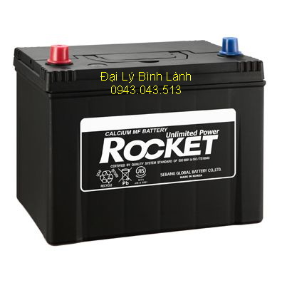 Bình Ắc quy Khô (Kín Khí) Rocket SMF 55D23R ( 60Ah Cọc xuôi - phải)