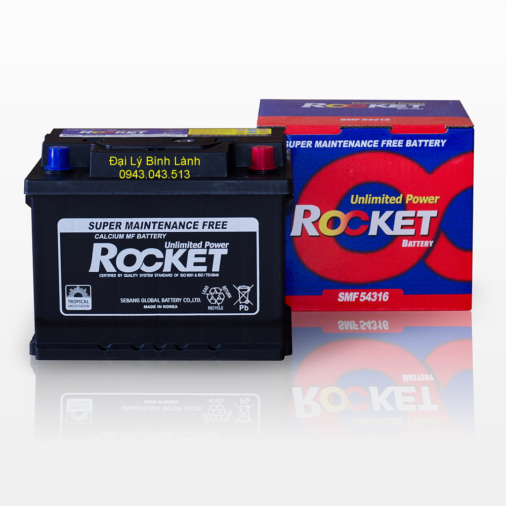Bình Ắc quy Khô (Kín Khí) SMF 54359 ( Din 43Ah) Rocket