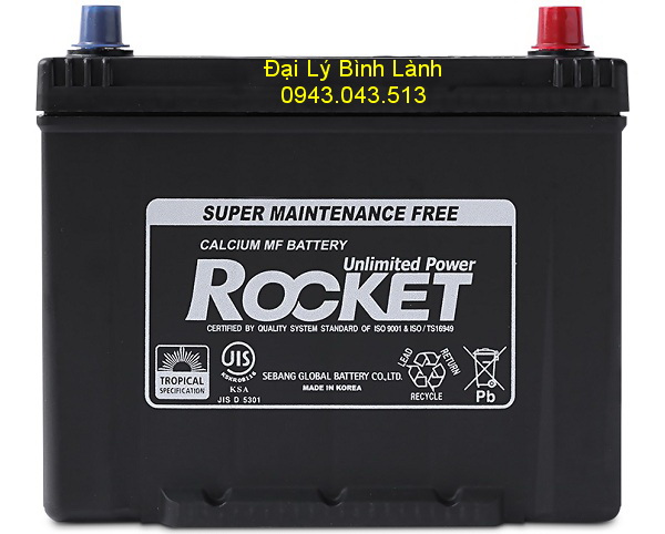BÌNH ẮC QUY KHÔ (KÍN KHÍ) Rocket 75Ah SMF NX110-5ZL (75Ah Cọc Ngược)