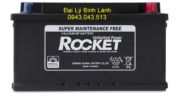 BÌNH ẮC QUY KHÔ (KÍN KHÍ) Rocket 80Ah MF 58014 (Rocket Din 80Ah )