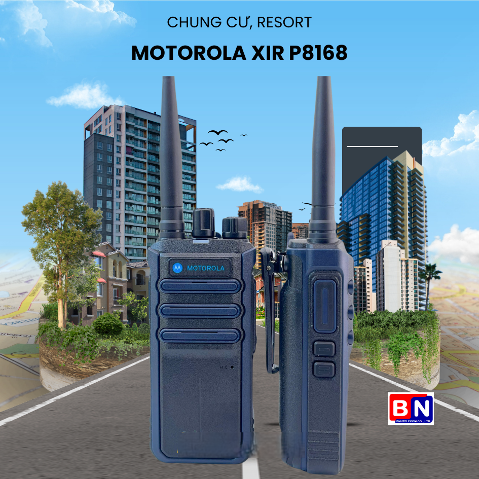 Bộ đàm Motorola XIR P8168- Bộ đàm xây dựng chung cư, Khu công nghiệp, Bệnh viện, Trung tâm thương mạ