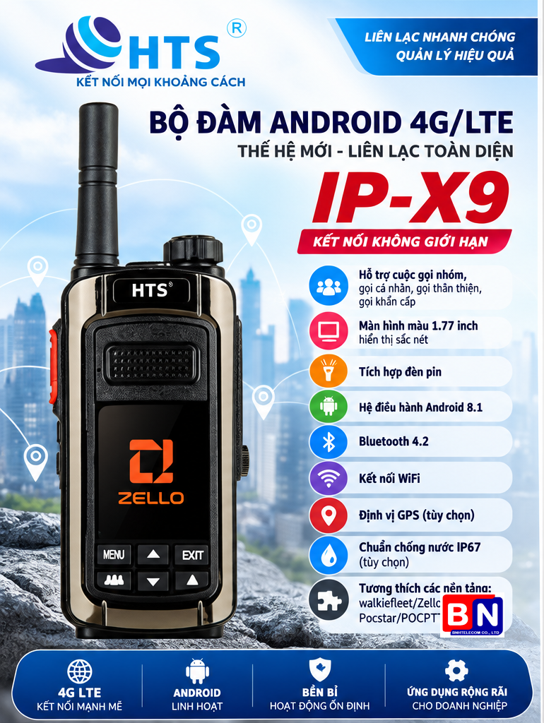 Bộ Đàm 4G/LTE Android HTS IP-X9