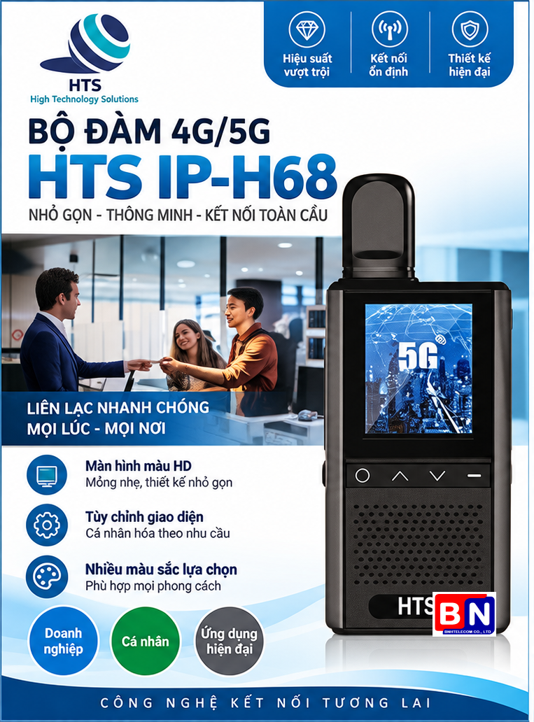 Bộ Đàm Kỹ Thuật Số 5G HTS IP-H68