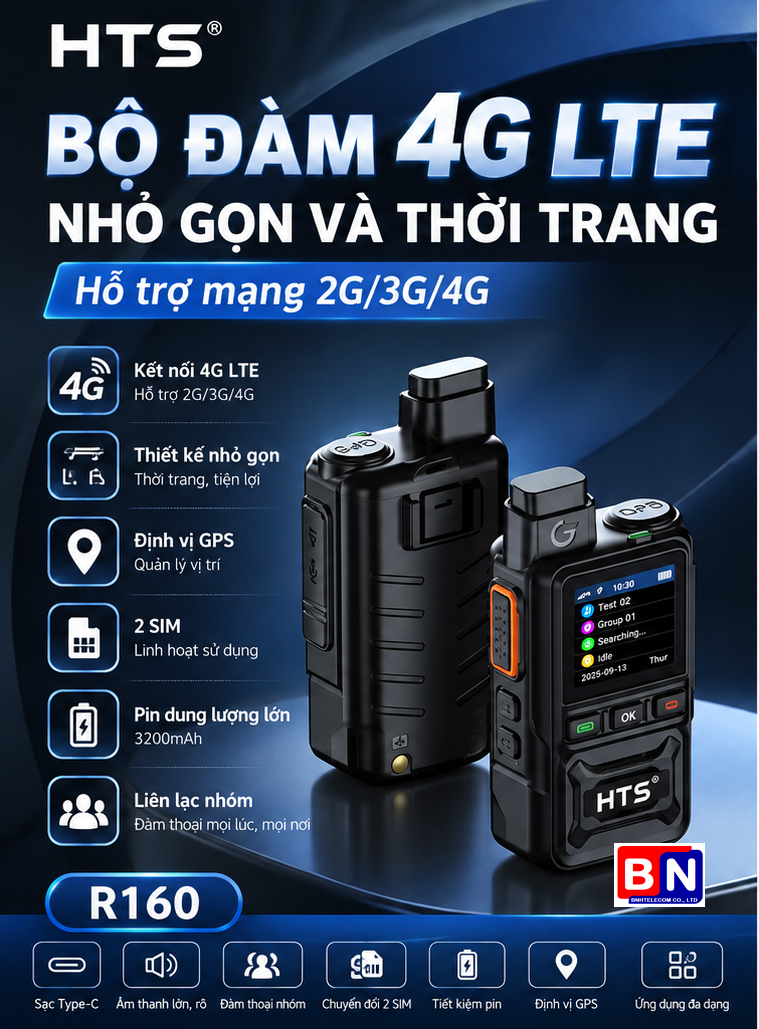 BỘ ĐÀM 4G LTE HTS R160