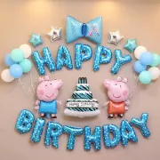 Bộ Trang Trí Sinh Nhật Heo Peppa (kèm bơm tay)