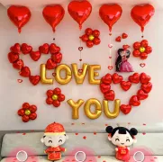 Bộ Trang Trí Cô Dâu, Chú Rể Chữ Love You (kèm bơm tay)