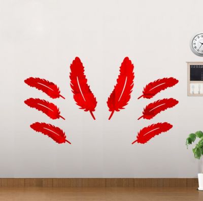 6 Chiếc Lá Trang Trí Tường (vàng, bạc, đen, đỏ)