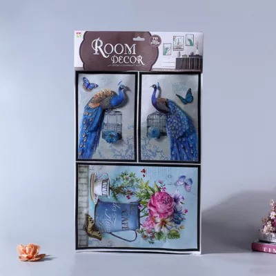Decal 3D Nổi - Chim Công