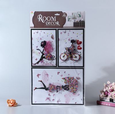 Decal 3D Nổi - Cô Gái Hoa