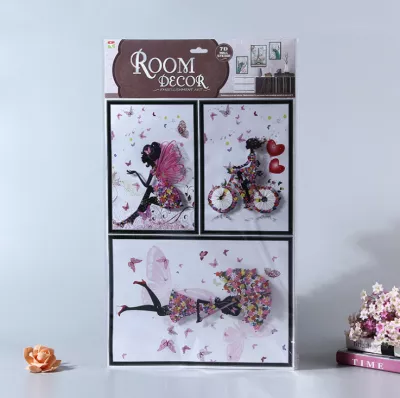 Decal 3D Nổi - Cô Gái Hoa