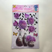 Decal 3D Nổi - Bình Hoa Tím
