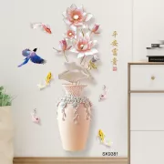 Tranh 3D Bình Hoa Sen Bằng Sứ - SK9381