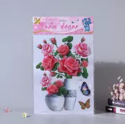 Decal 3D Nổi – Bình Hoa Hồng Tiểu Muội