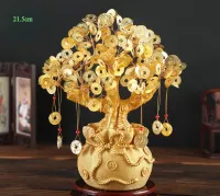 Cây Tài Lộc Đồng Xu May Mắn 21.5cm (kèm xu)