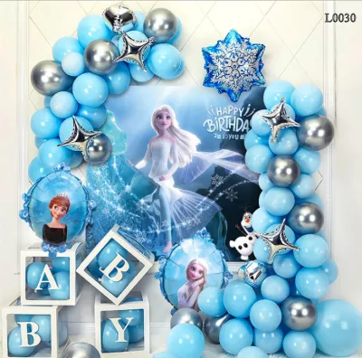 Bộ Trang Trí Sinh Nhật Elsa –L0030 (kèm bơm tay)